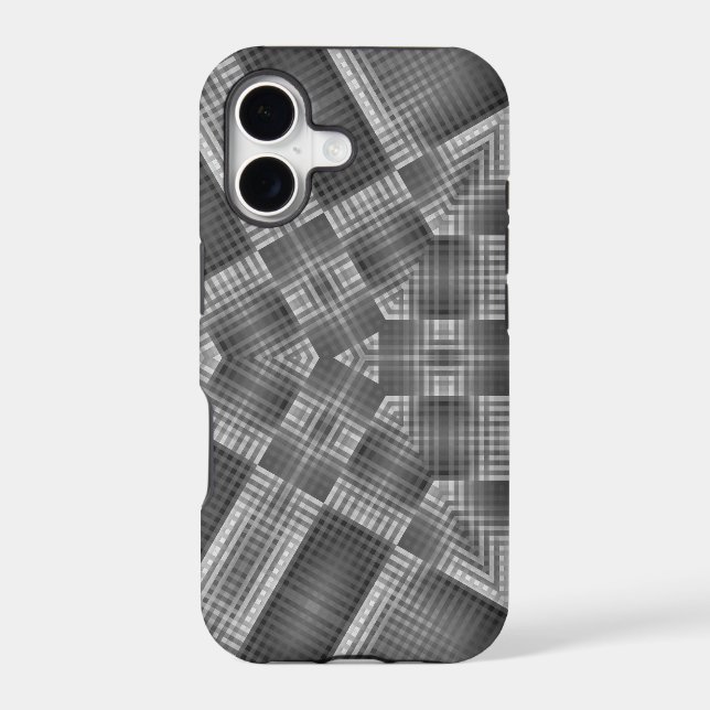 Grey Geometric Pattern Iphone Case (Back)