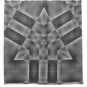 Grey Geometric Pattern Shower Curtain