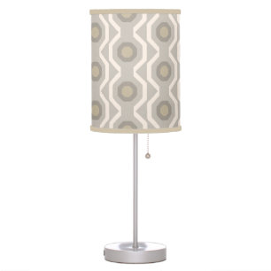 Grey geometric pattern table lamp