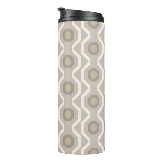Grey geometric pattern thermal tumbler (Rotated Right)