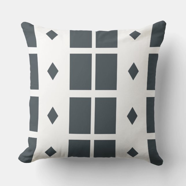 Grey Geometric Throw Pillow (Front)