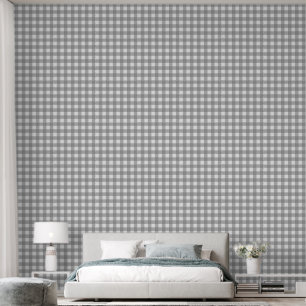grey gingham neutral grey grid checks wallpaper