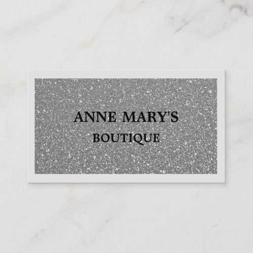 Grey Glitter Silver Gray Boutique Hair Salon Spa Business Card