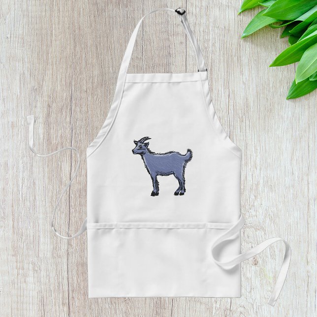 Grey Goat Sketch Adult Apron (Creator Uploaded)