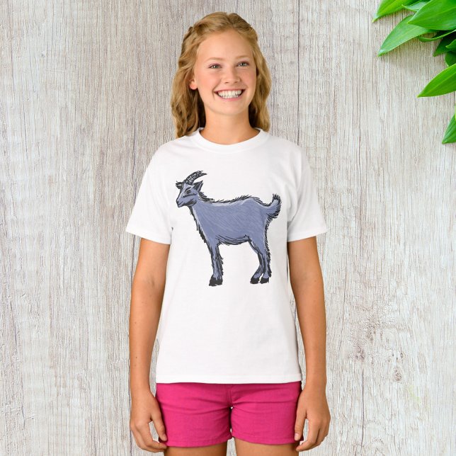 Grey Goat Sketch Rustic Farm Animal T-Shirt (Creator Uploaded)