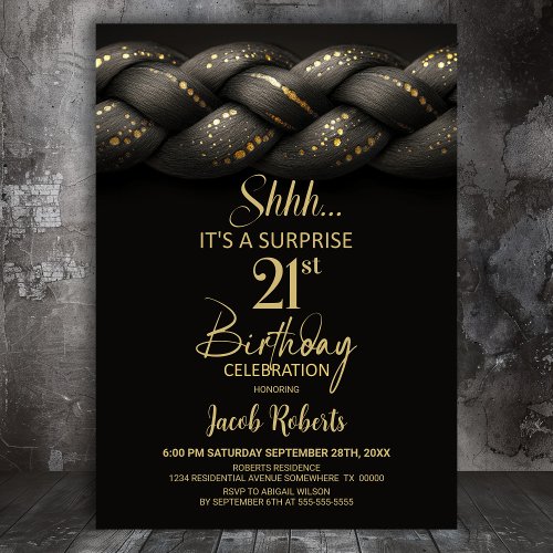 Grey Gold Braid Surprise 21st Birthday Party