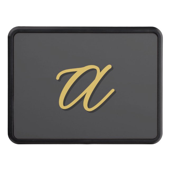 Grey Gold Color Monogram Professional Hitch Cover (Front)