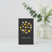 Grey Gold Dotted Modern Business Card Template (Standing Front)