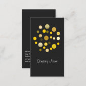 Grey Gold Dotted Modern Business Card Template (Front/Back)