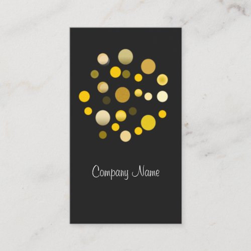 Grey Gold Dotted Modern Business Card Template