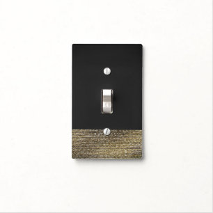 Grey & Gold Modern Glam Sequins Chic Elegant Light Switch Cover