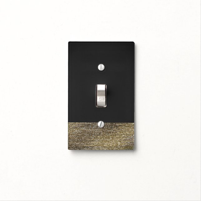 Grey & Gold Modern Glam Sequins Chic Elegant Light Switch Cover (In Situ)