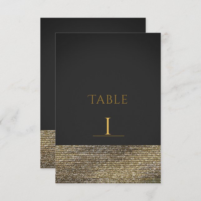 Grey & Gold Modern Glam Sequins Chic Table Number (Front/Back)