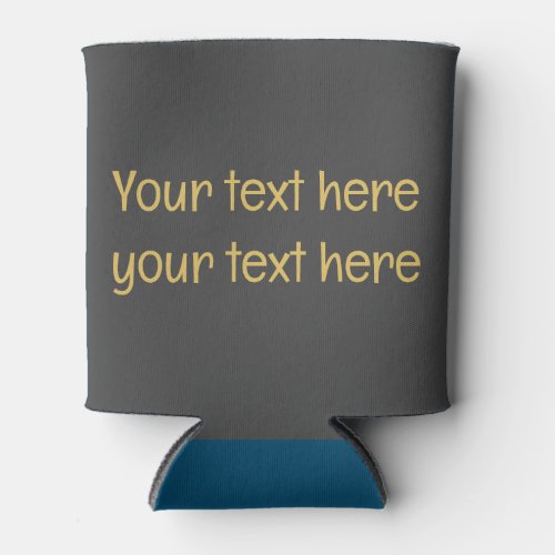 Grey Gold Professional Trendy Minimalist Own Text Can Cooler