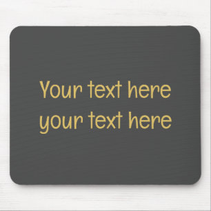 Grey Gold Professional Trendy Minimalist Own Text Mouse Pad