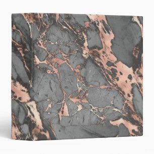 Grey gold rose marble modern design 3 ring binder