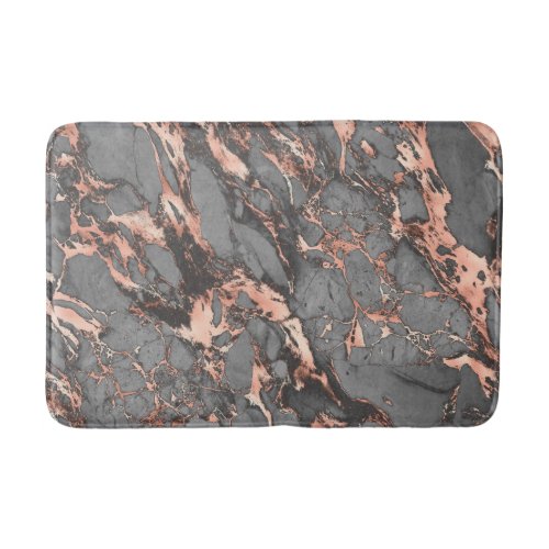 Grey gold rose marble modern design bath mat