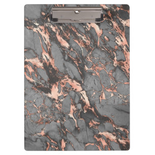 Grey gold rose marble modern design clipboard
