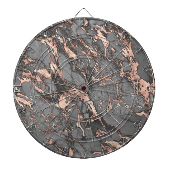 Grey gold rose marble modern design dart board (Front)
