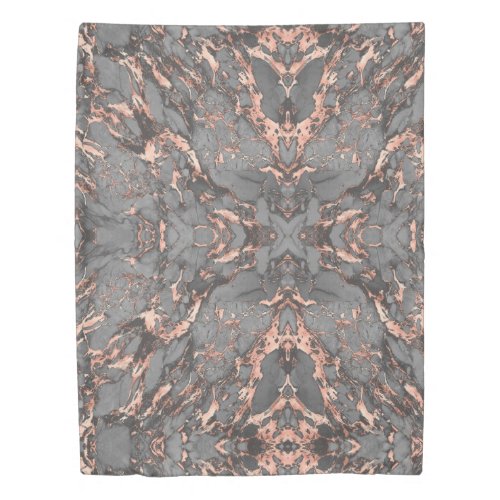 Grey gold rose marble modern design duvet cover