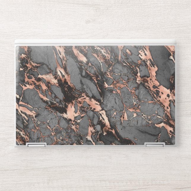Grey gold rose marble modern design HP laptop skin (Front)