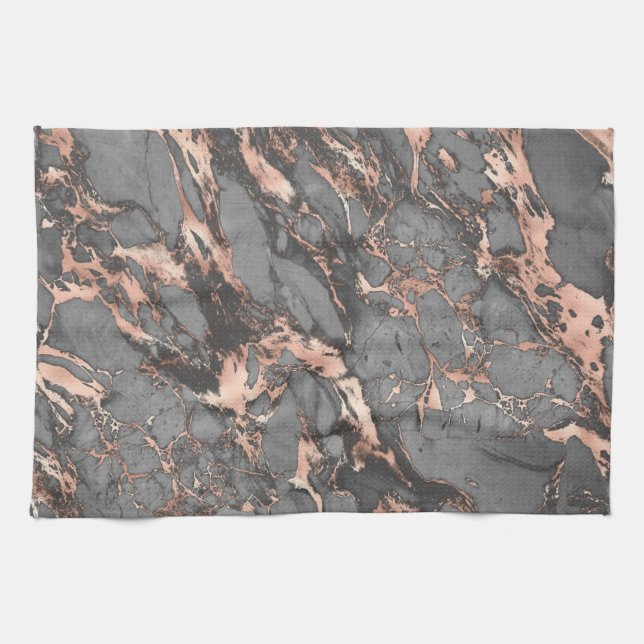 Grey gold rose marble modern design kitchen towel (Horizontal)