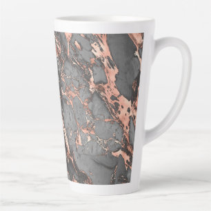 Grey gold rose marble modern design latte mug