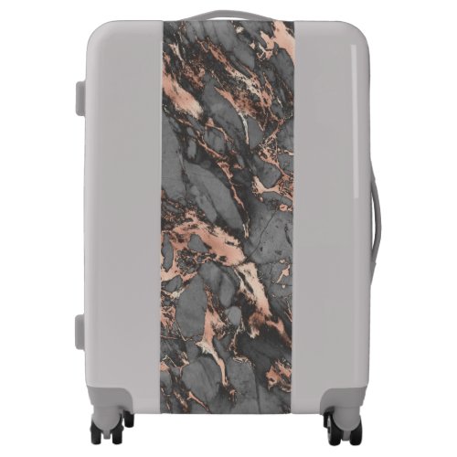 Grey gold rose marble modern design luggage