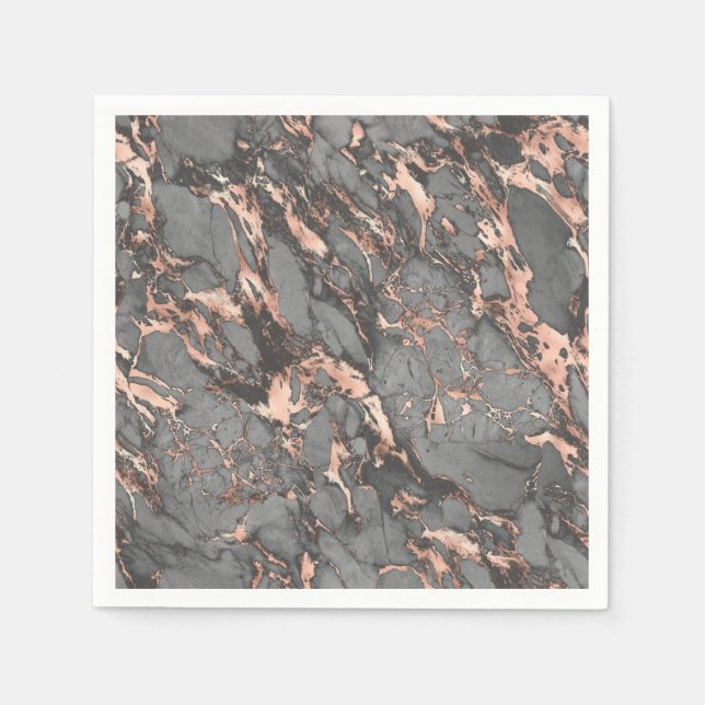 Grey gold rose marble modern design napkins (Front)