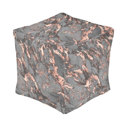 Grey gold rose marble modern design pouf