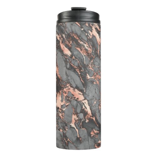 Grey gold rose marble modern design thermal tumbler