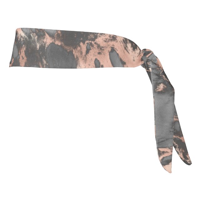 Grey gold rose marble modern design tie headband (Rotate 90)