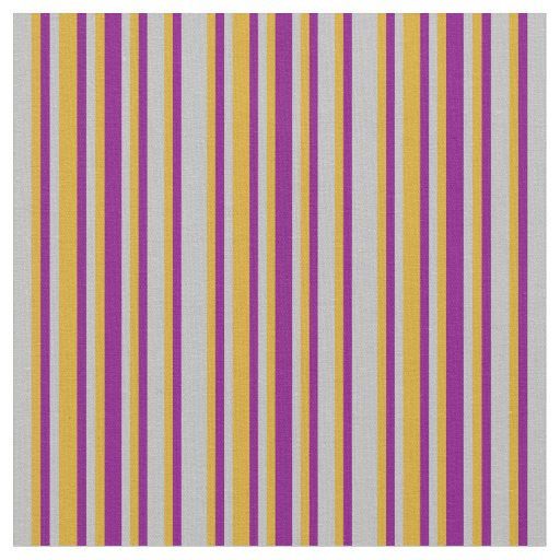 Grey, Goldenrod, and Purple Lines Pattern Fabric