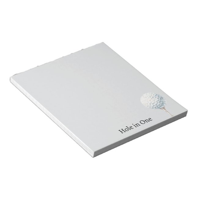 Grey Golf Ball Hole in One Notepad (Angled)