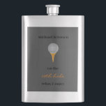Grey Golf Ball Personalized Bachelor Party Flask<br><div class="desc">Grey Golf Ball Personalized Bachelor Party Flask
A classy gift for your groomsmen with a golf ball on a dark grey background. Perfect gifts for the bachelor or wedding parties.</div>