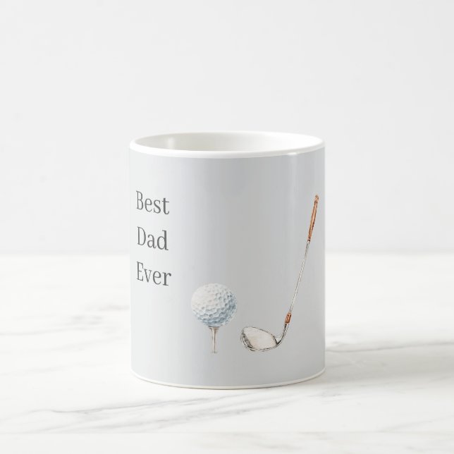 Grey Golf Club Ball Best Dad Coffee Mug (Center)