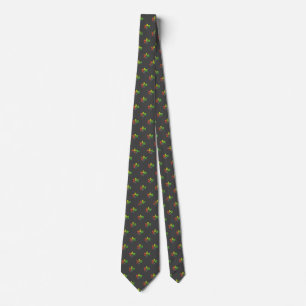 Grey Golf Emblem Men's Work, Birthday Gift Neck Tie