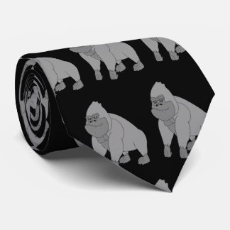 Grey Gorilla Design Neck Tie