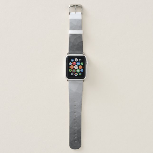 Grey Gradient Geometric Mesh Pattern Apple Watch Band (Front)
