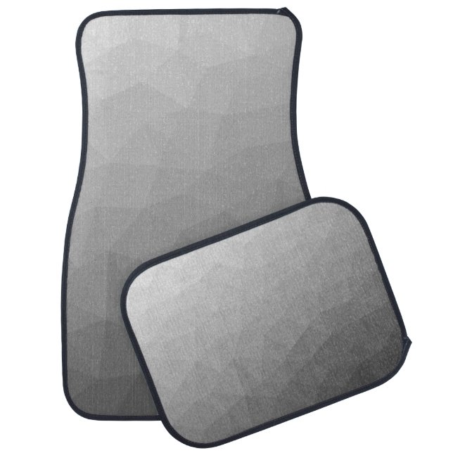 Grey Gradient Geometric Mesh Pattern Car Floor Mat (Set)