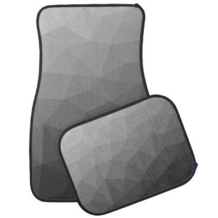 Grey Gradient Geometric Mesh Pattern Car Floor Mat