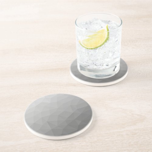 Grey Gradient Geometric Mesh Pattern Coaster