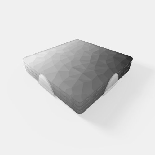 Grey Gradient Geometric Mesh Pattern Coaster Set