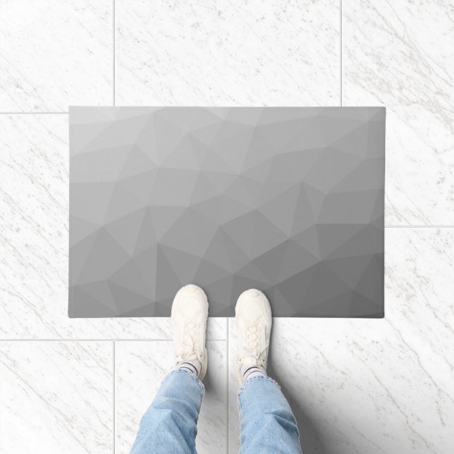 Grey Gradient Geometric Mesh Pattern Doormat (Indoor)