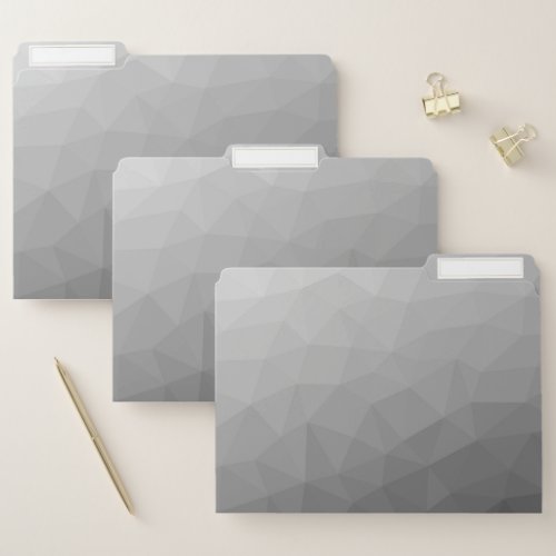 Grey Gradient Geometric Mesh Pattern File Folder