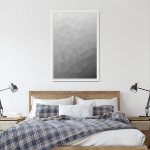 Grey Gradient Geometric Mesh Pattern Framed Art