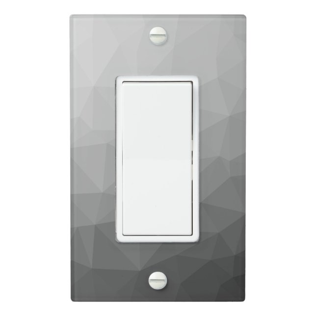 Grey Gradient Geometric Mesh Pattern Light Switch Cover (In Situ)