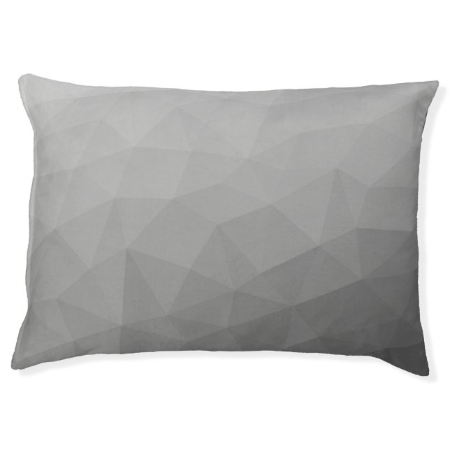 Grey Gradient Geometric Mesh Pattern Pet Bed (Front)