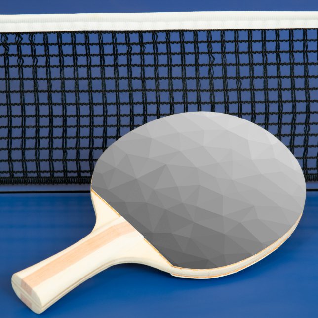 Grey Gradient Geometric Mesh Pattern Ping Pong Paddle (Insitu)