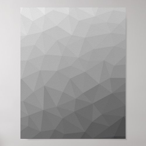 Grey Gradient Geometric Mesh Pattern Poster